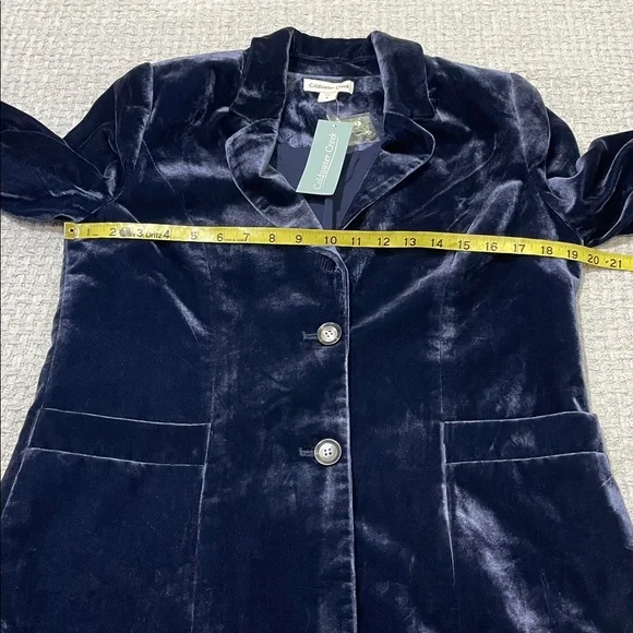 NWT’s Gorgeous Coldwater Creek Midnight Blue Velvet Blazer Size 8